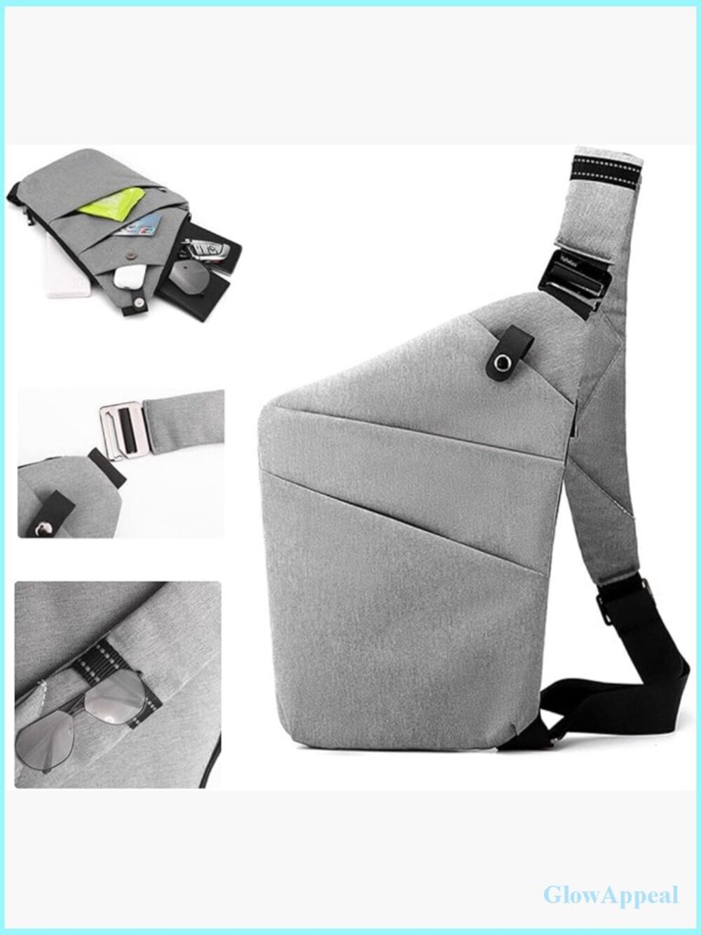 Slim Anti Theft Travel Crossbody Sling Bag Unisex Waterproof Shoulder Bag